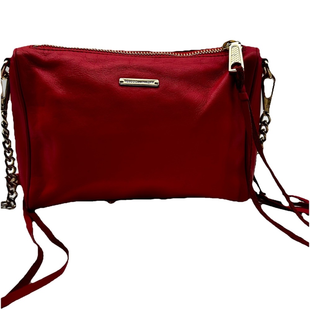 Rebecca Minkoff  Women's Leather Crossbody Bag in Coral Color Pre Owned